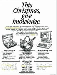 1985 Advertisement for the Electronic University Network