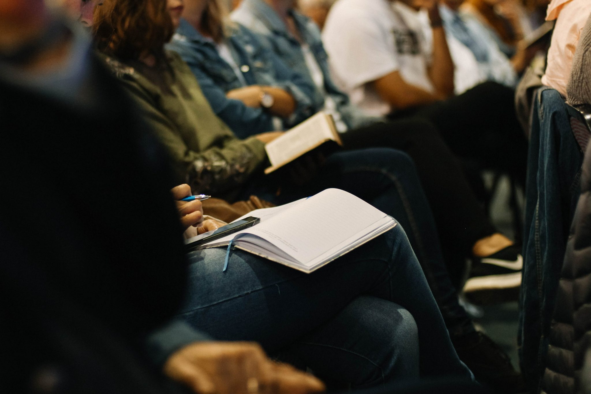 american students in college class