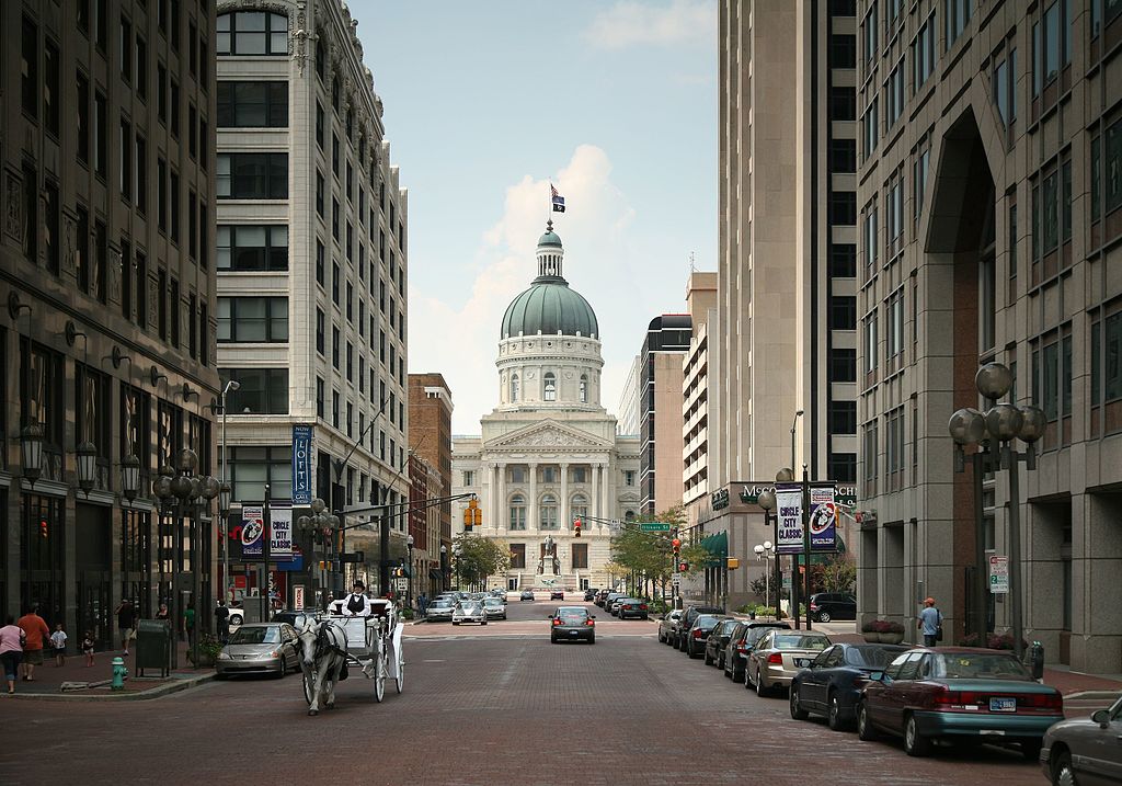 Indiana capitol building in Indianapolis