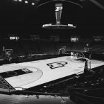 an empty stadium at purdue university