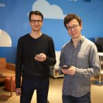 Duolingo co-founders Severin Hacker (left) and Luis von Ahn