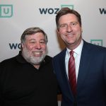Apple Co-founder Steve Wozniak meets with Phoenix Mayor Greg Stanton at an event promoting Woz U. Stanton now serves as a representative in Congress.