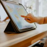 a young learner uses a tablet