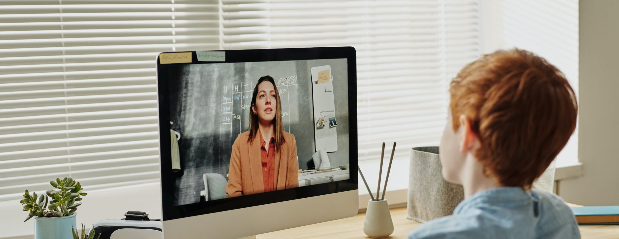 Child on video chat o the computer